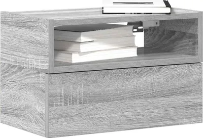 Imagen del producto de vidaXL Mesitas de noche de pared, 2 unidades, color gris Sonoma, 45x26x28,5 cm
