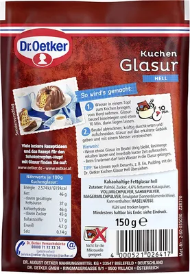 Obrázok produktu pre Oetker torta glazúra svetlá 0,15 kg