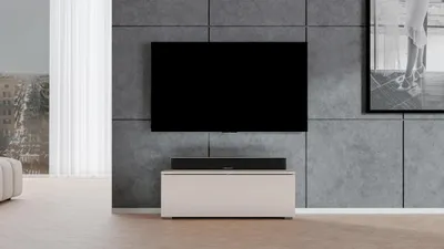 Image de AX LIVING Meuble TV moderne Loriano 100 cm, meuble bas beige cachemire