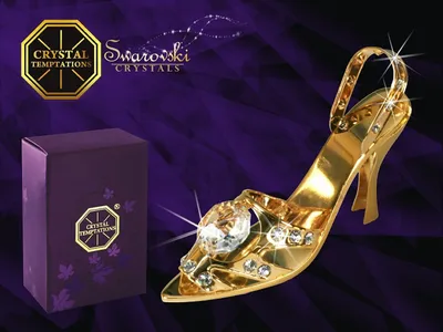 Produktbild von CRYSTAL TEMPTATIONS - Lady´s Sandal Damensandale 3761 Swarovski-Kristall 24k vergoldet 73 x 45mm
