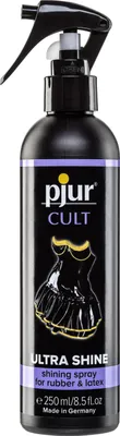Produktbild von pjur CULT ULTRA SHINE Shining Spray - Latex Pflege für intensiven Glanzeffekt ohne Nachpolieren - auch für Gummi (250ml)