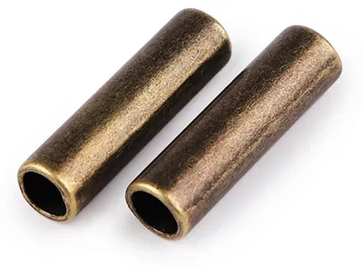 10 Kordelenden Metall Endstück 2,7x27mm für 5mm Kordel, altmessing