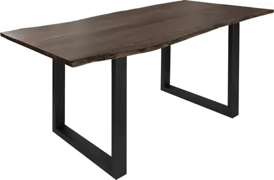 Immagine prodotto di MASSIVMOEBEL24 | FREEFORM 3 Tavolo da pranzo in legno di acacia - laccato grigio /gambe in ferro - antracite mat 160x90x76