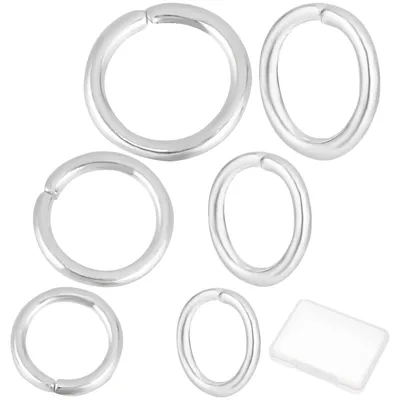 Produktbild von Offene Biegeringe - 300 Stück in 4mm 5mm 6mm - Silberfarben für Schmuckherstellung und Verbinder