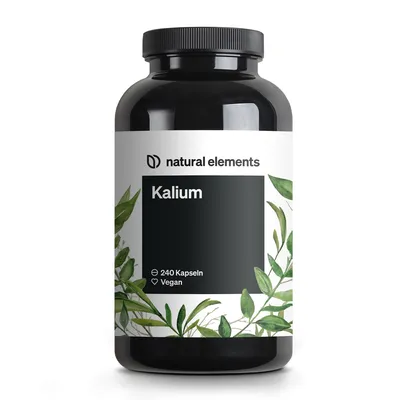 Immagine prodotto di natural elements Potassio – 240 capsule 800 mg di potassio da citrato di potassio/dose giornaliera – per la pressione sanguigna
