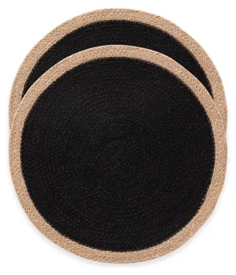 Platzsets rund Jute natur 38x38 cm 2 Stück handgefertigt