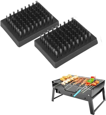 Produktbild von Grillbürsten Set 2 Stück, Edelstahlbürste, für Grillreinigung, langlebig, benutzerfreundlich