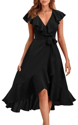 Productafbeelding van PRETTYGARDEN Dames zomerjurk 2023, maxi-model, casual, boho-stijl, diepe V-hals