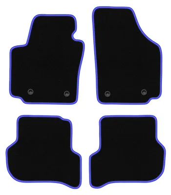 Image de Tapis de sol en moquette pour Seat Altea XL 2006-08.2008 (monospace) – jeu 4 pièces, noir/bleu, sur mesure – Wielganizator CARLUX