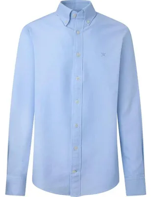 Produktbild von Hackett Washed Oxford Tailored Fit Langarmhemd Blau L Mann Blau L