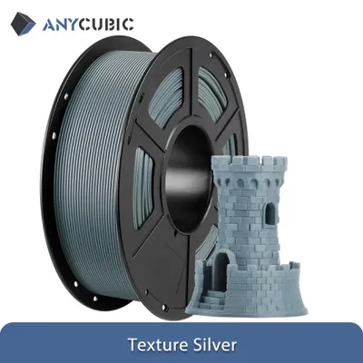 Obrázek produktu pro Filament pro 3D tiskárny PLA – FDM 1,75 mm – hmotnost 3 kg – strukturovaná stříbrná