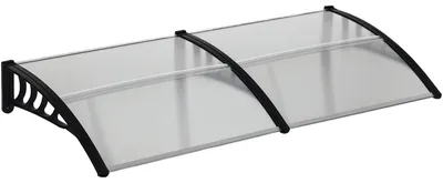 Produktbild von Outsunny Pultvordach Vordach für Haustür 200x96x27cm mit UV Schutz für draußen
