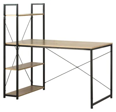 Image de CALICOSY - Bureau L120cm avec 4 étagères style industriel