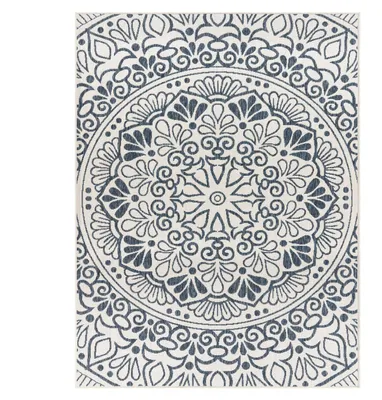 Produktbild von TT Home In- & Outdoor-Teppich, Für Balkon Und Terrasse Mit Orient-Design, In Blau Größe 80x200 cm