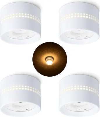 Produktbild von SSC-LUXon ALAPI Deckenspot weiß rund 4 Stück für GX53 Leuchtmittel 230V- Aufputz Leuchte LED mit indirekter Beleuchtung Decke
