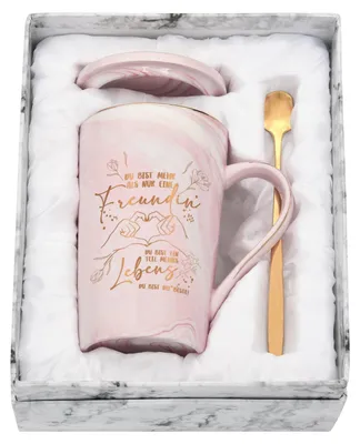 Kaffeetasse mit Spruch für beste Freundin, 400 ml, Rosa