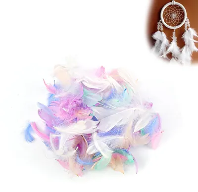 Bastelfedern, 400 Stück, bunt, 5 cm, Gänsefeder, DIY-Deko