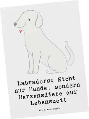 Produktbild von Mr. & Mrs. Panda Grußkarte Labrador Herzensdiebe - Weiß - Geschenk, Postkarte, Postkarten, Familienhund, Ansichtskarte, Ansichtskarten, Herzensdieb, Hund, bildkarte