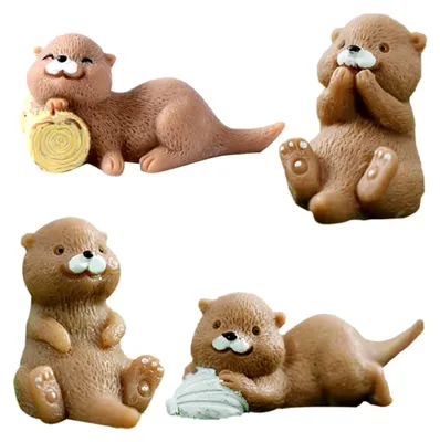 Produktbild von 20 Miniatur-Otterfiguren aus Harz für Garten und Dekoration