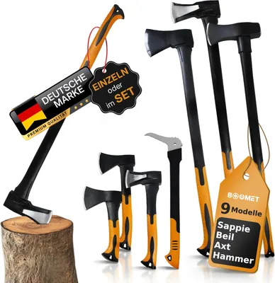 Produktbild von BOOMET Sappie 450g · Holz Picker Forstwerkzeug Griesbeil zum Ziehen & Heben · 9 Modelle: Beil, Axt, Sappi, Set Äxte zum Holz spalten