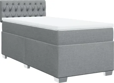 Immagine prodotto di vidaXL Letto a molle con materasso grigio chiaro 90x200 cm in tessuto