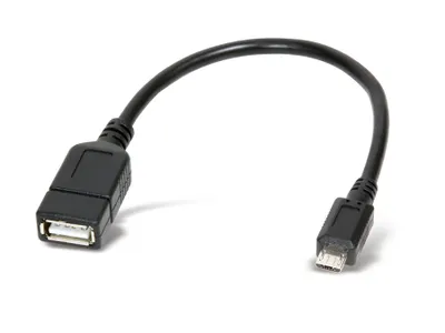 Produktbild von LogiLink USB Kabel A -> micro B Bu/St 0,20 m sw OTG