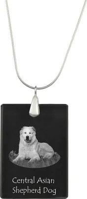 Produktbild von Mittelasiatischer Schäferhund, Zentralasiatischer Owtscharka - Kristallanhänger mit Hund, Silberhalskette mit Foto, personalisierter Anhänger der Marke Art-Dog