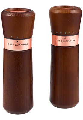 Image de Cole & Mason Moulin à poivre Moulin à sel Lyndhurst Chestnut Rose Gold Set cadeau avec moulin précis Marron One Size