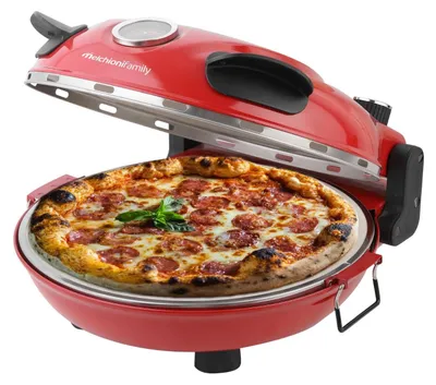 Pizzaofen 400 °C, Ø 31 cm Feuerfestplatte, Doppelheizung, 1300 W