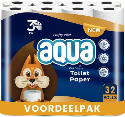 Produktbild von AQUA Triple Soft Toilettenpapier- 32 Rollen WC-Papier - 3-lagig