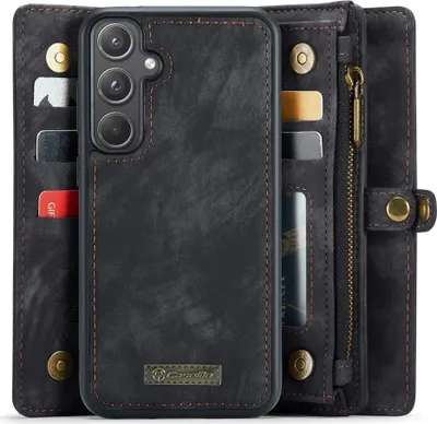 Produktbild von Samsung Galaxy A55 Hülle - CaseMe 008 2-in-1 Klapphülle & Back Cover mit Brieftasche - Schwarz