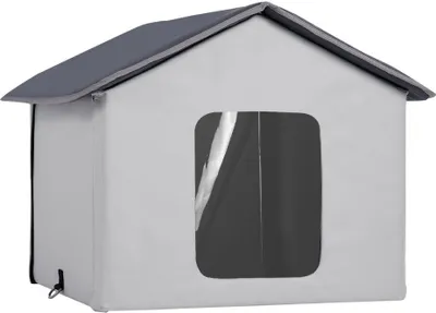 Zdjęcie produktu dla Podgrzewana budka dla kota - Domek dla kota - Jaskinia dla kota - 48x56x44cm - Szary - Ochrona cieplna dla kotów