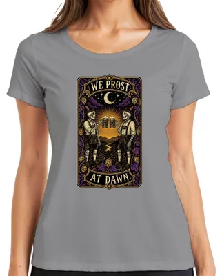Produktbild von We Prost At Dawn Skelette Lederhosen Bier Trachtenshirt Dirndl Damen T-Shirt, Grau, M