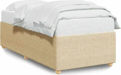 Produktbild von vidaXL Bettgestell ohne Matratze Creme 100x200 cm Stoff