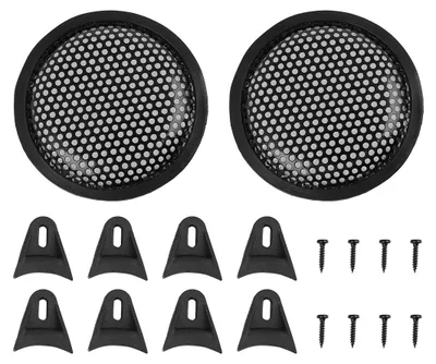 2 Lautsprecherabdeckungen Subwoofer-Grill 13 cm schwarz Stahl