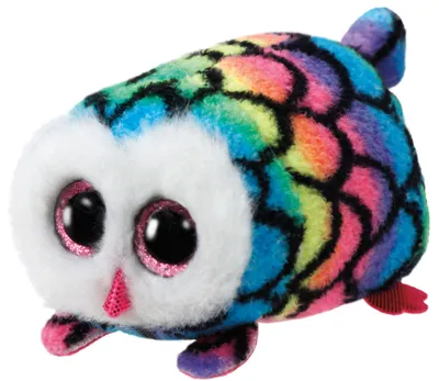 Image de Ty Teeny Tys Hootie hibou multicolore 10cm Peluche