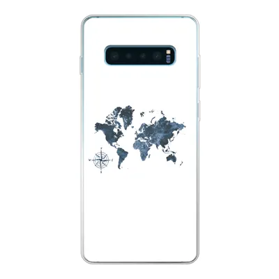 Produktbild von MuchoWow® Handyhülle Schutzhülle Hülle für Samsung Galaxy S10 Lite Weltkarte - blau - Kompass Silikon Softcase Handy Hülle - Schutz