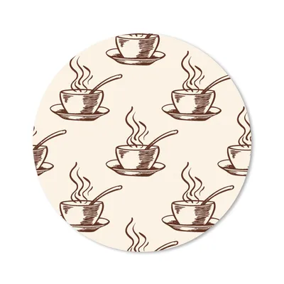 Produktbild von MuchoWow® Mauspad Mousepad Muster - Vintage - Kaffee 50x50 cm - Mousepads - Maus Mat - Pad - Mausunterlage - Vinyl