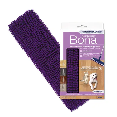 Produktbild von Bona Pet System Mikrofaser Sweeping Pad zur Beseitigung von Tierhaaren, Hautschuppen und Allergenen, elektrostatische Wirkung, waschbar