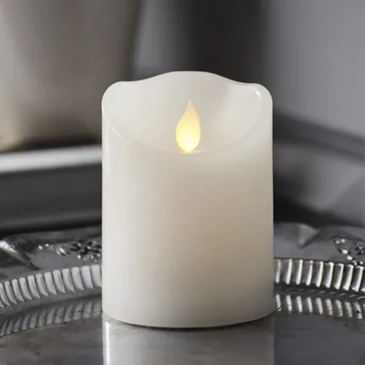 Produktbild von Star Trading LED-Kerze Twinkel Wachs 7,5x7,5x10cm weiß, Weiß, Schlafzimmer, Wohnzimmer, IP20, 1 Glühbirne(n), LED, 0,06 W