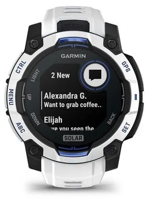 Produktbild von Garmin Instinct 2,29 cm (0,9") MIP 45 mm Digital 176 x 176 Pixel Touchscreen Schwarz, Weiß GPS (Satellit)