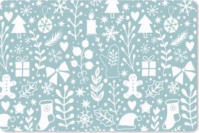 Produktbild von MuchoWow® Schreibtischunterlage Winter - Schnee - Muster - Weiß 60x40 cm - XXL Mauspad - Großes Mauspad