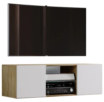 Immagine prodotto di Mobili TV | Tavola da parete | Pannello basso appeso | Dimensioni H. 40 x W. 95 x D. 36 cm | Armadio da parete - Jusa