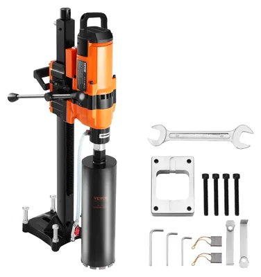 Image de Carotteuse VEVOR Carotteuse diamantée avec diamètre de forage 2-30 cm avec support et carotteuse, 3500 W carotteuse robuste pour béton, utilisation à sec et à l'eau pour béton brique