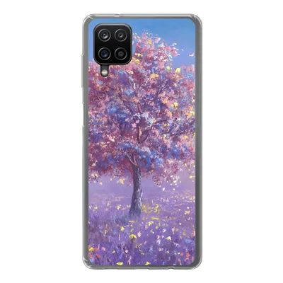 Produktbild von MuchoWow® Handyhülle Schutzhülle Hülle für Samsung Galaxy A12 Baum - Sommer - Rosa Silikon Softcase Handy Hülle - Bild