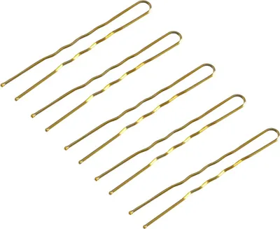 Image de Boucles pour cheveux de coiffeur E-57 120 pcs. 5,6 cm or