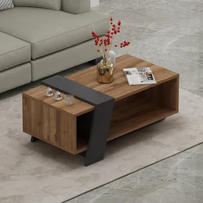 Immagine prodotto di Tavolino HOMIDEA MELISA – Tavolino da salotto moderno con ripiano dal design di tendenza 91,8 x 48,8 x 35 cm (Briarsmoke)