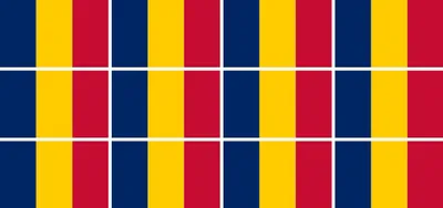 Produktbild von Mini Aufkleber Set - Pack glatt - 50x31mm - selbstklebender Sticker - Tschad - Flagge / Banner / Standarte fürs Auto, Büro, zu Hause und die Schule - 12 Stück