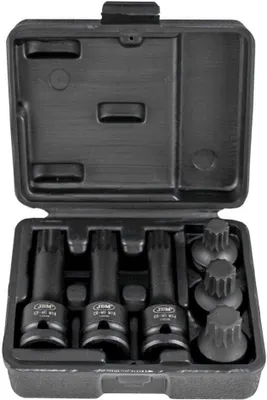 Image de JBM 52546, Jeu de douilles pour clé à cliquet, Noir, 6 douilles, 1/2", Métrique, 14, 16, 18 mm