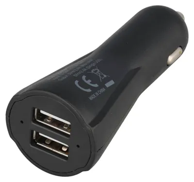 Zdjęcie produktu dla Zasilacz samochodowy 12 V i 24 V z dwoma portami USB, maks. 2,4 A